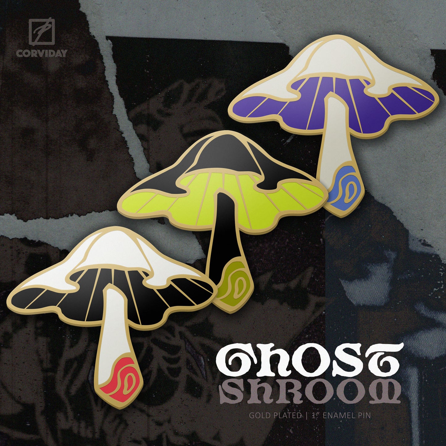 GHOSTSHROOM Enamel Pin (PREORDER)