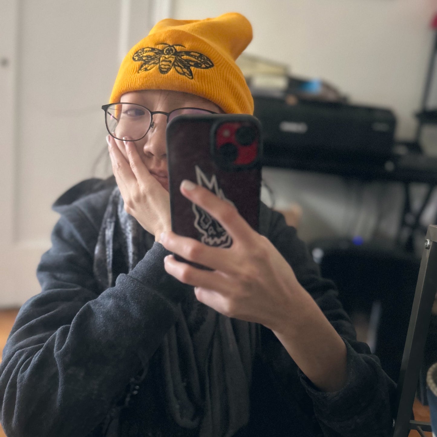 "DEATH'S HEAD" Beanie - Yellow