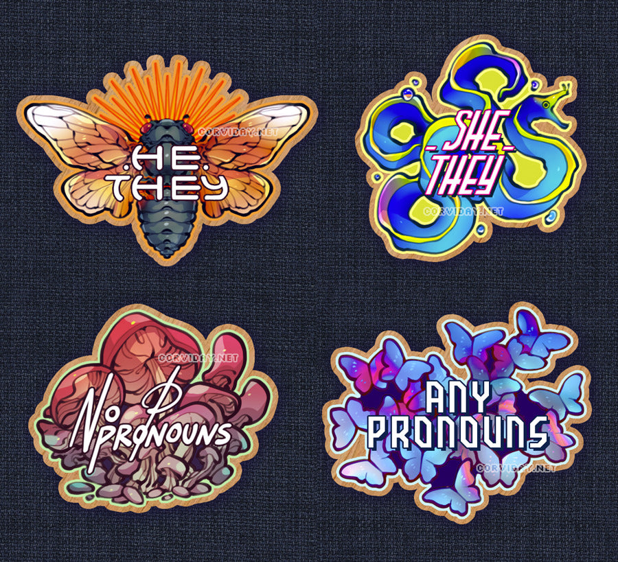 Wooden Pronoun Pins