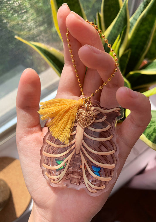 "Ribcage" Acrylic Shaker Charm
