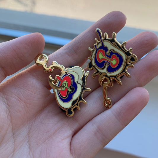 "HOOKED & SNAGGED"  Enamel Pins