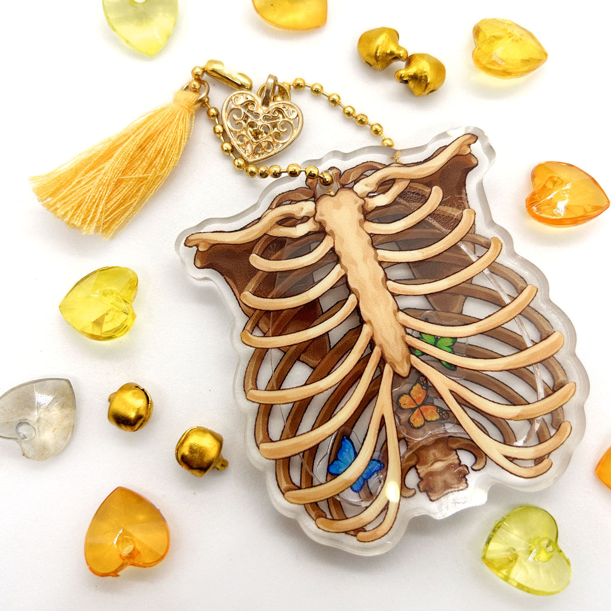 "Ribcage" Acrylic Shaker Charm