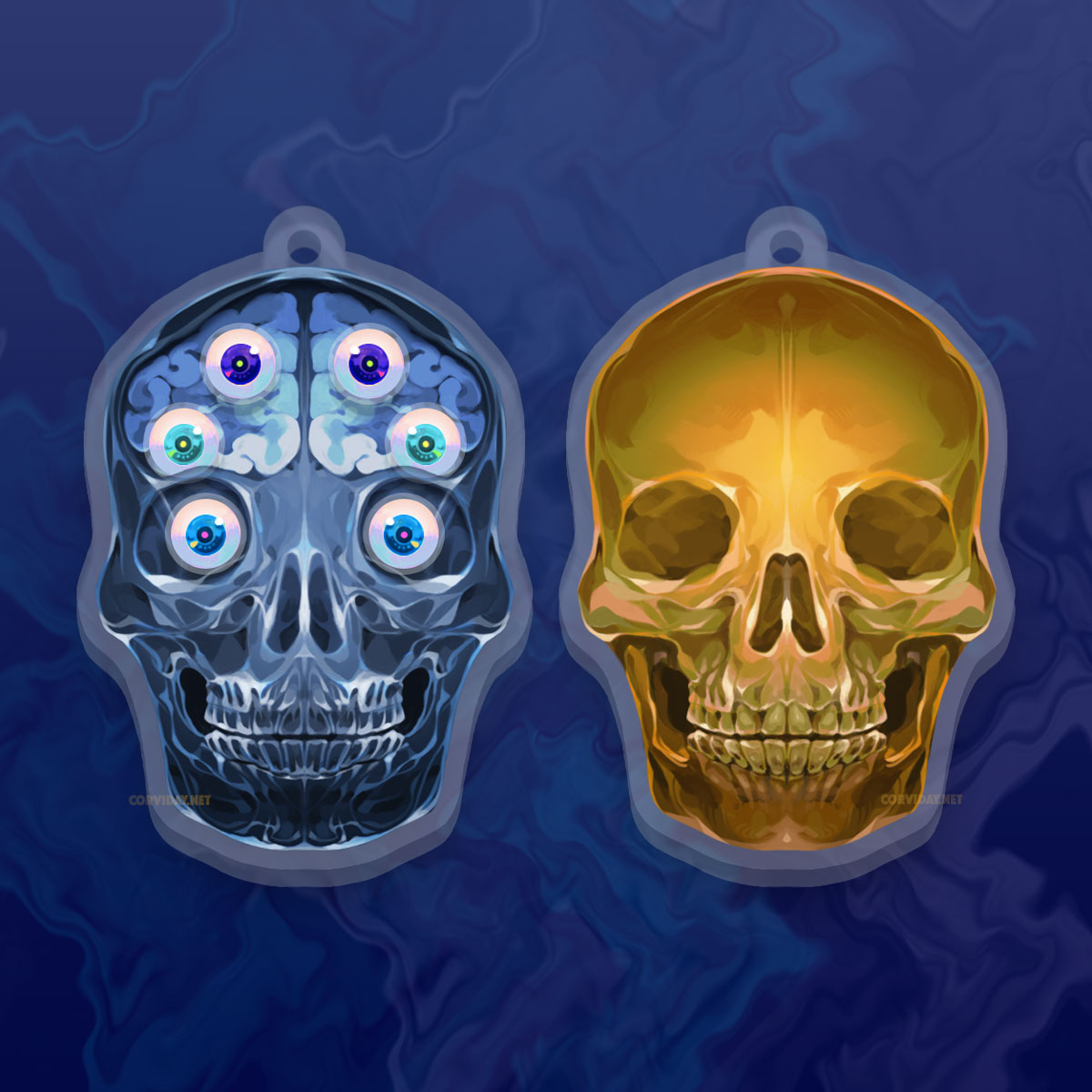 "Skull" Acrylic Shaker Charm