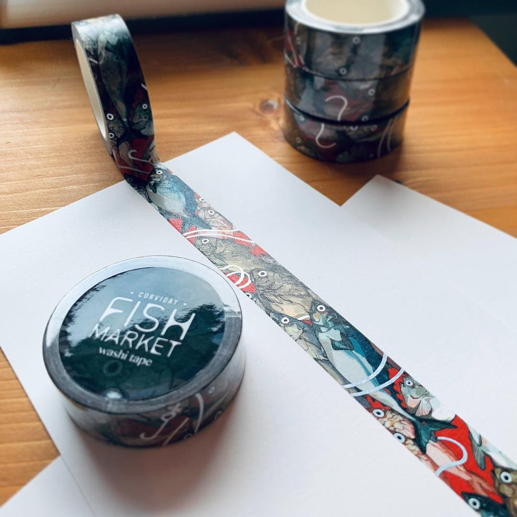 "FISH MARKET (Red)" Holographic Washi Tape